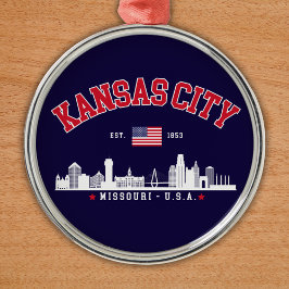 Adorno Metálico Kansas City Modern Skyline Souvenir