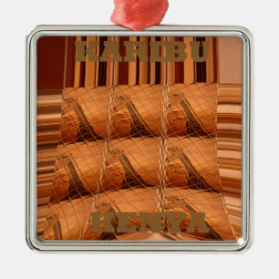 Adorno Metálico Karibu Giraffe Hakuna Matata Moda Col de arte mode