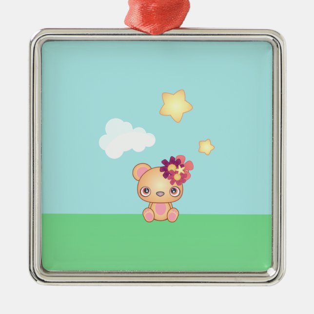 Adorno Metálico Kawaii Bear (Frente)