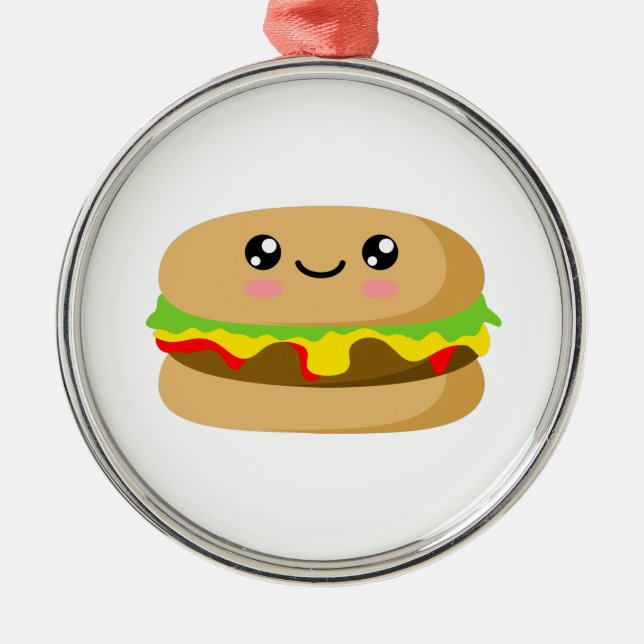 Adorno Metálico Kawaii Burger (Frente)