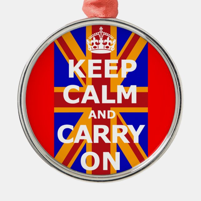 ADORNO METÁLICO KEEP CALM AND CARRY ON (Frente)