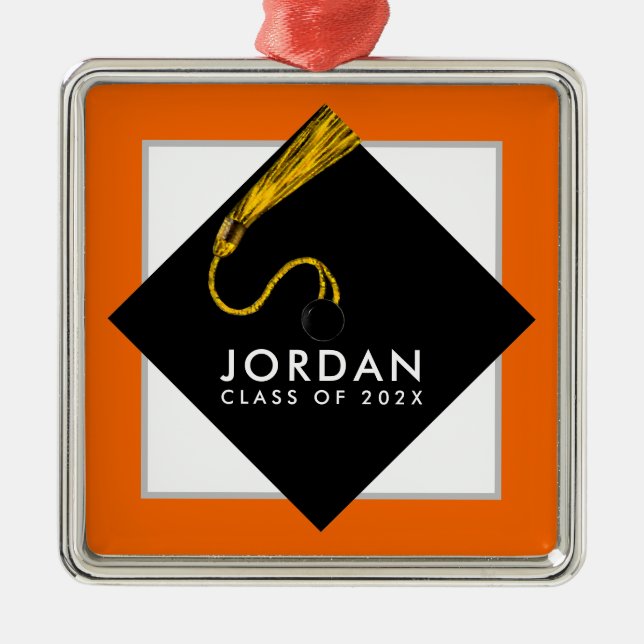 Adorno Metálico Keepsake de graduación personalizada (Frente)