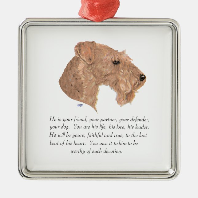 Adorno Metálico Keepsake, perro macho (Frente)