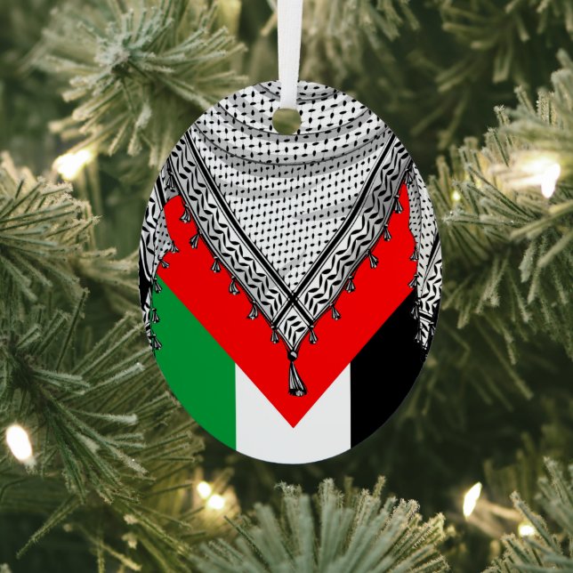 Adorno Metálico Keffiyeh palestino Scarf tejido tradicional (in situ)