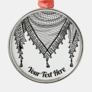 Adorno Metálico Keffiyeh palestino Scarf tejido tradicional