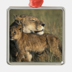 Adorno Metálico Kenia, Reserva de caza Masai Mara, Leona