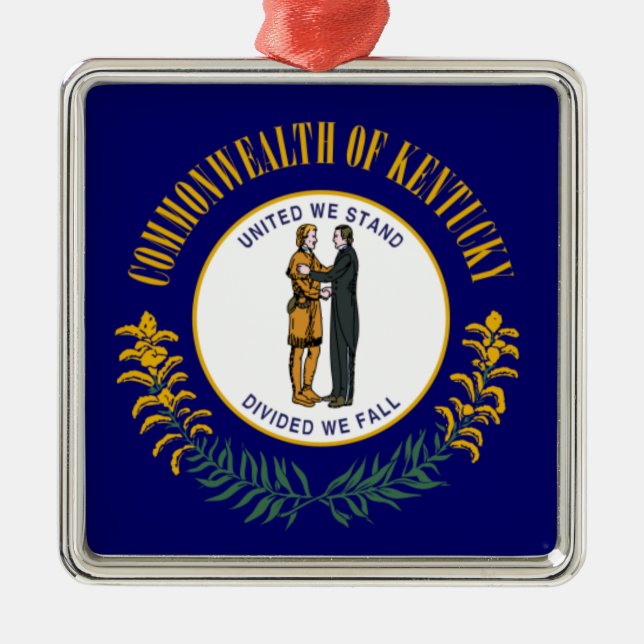 Adorno Metálico Kentucky: Bandera estatal de la Commonwealth de Bl (Frente)