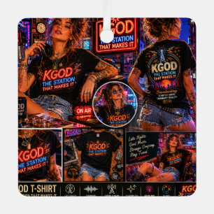 Adorno Metálico KGOD Radio Late Night