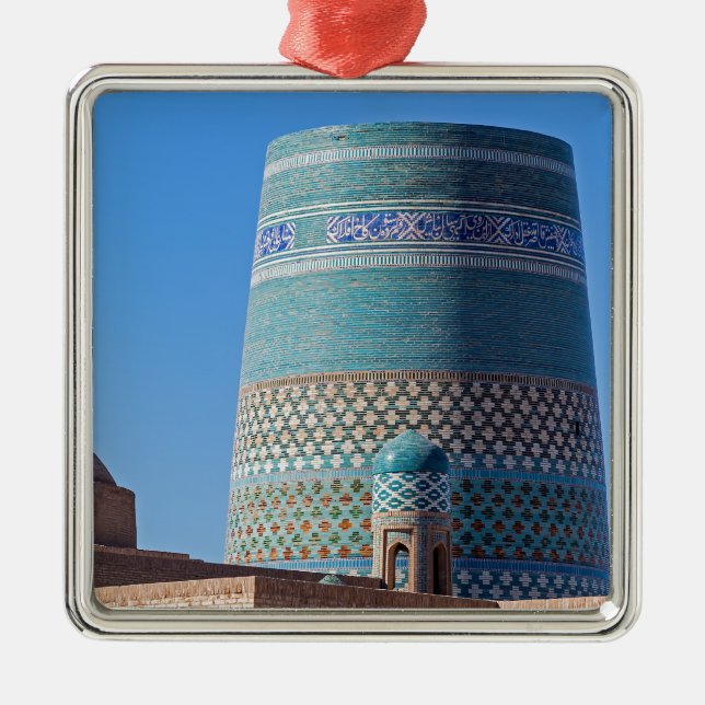 Adorno Metálico Khiva, Uzbekistán - Minaret Islam Khodja (Frente)