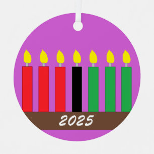 Adorno Metálico Kinara para Kwanzaa: Lavender