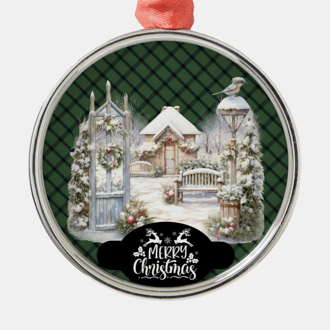 Adorno Metálico Kincaid Scottish Clan Tartan Christmas (Frente)