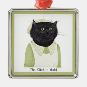 Adorno Metálico KITCHEN MAID CAT Premium Square Ornamet + Texto