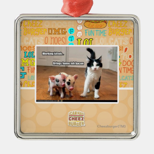 Adorno Metálico Kitteh de trabajo (Frente)