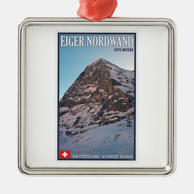 Adorno Metálico Kleine Scheidegg - la pared del norte del Eiger (Frente)