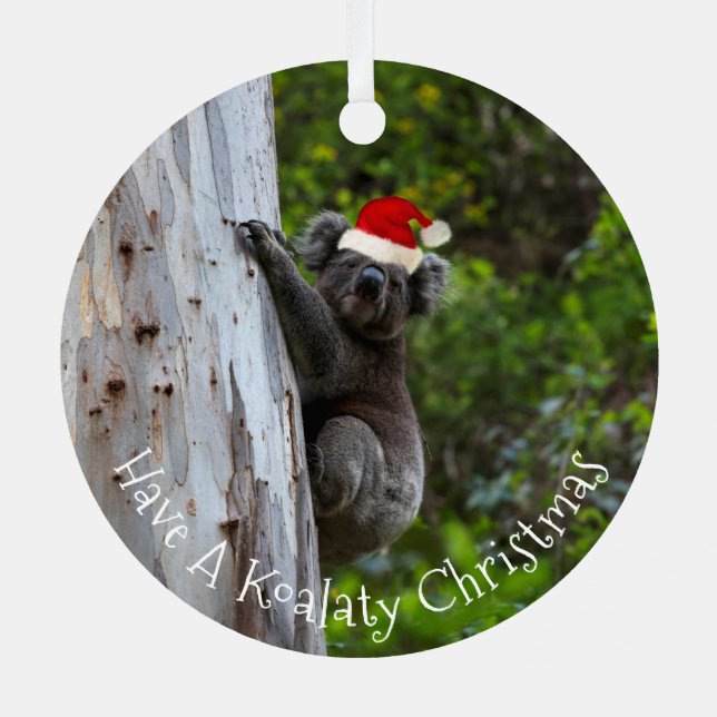Adorno Metálico Koala Australia Navidades Koalaty Gorra Funny (Reverso )