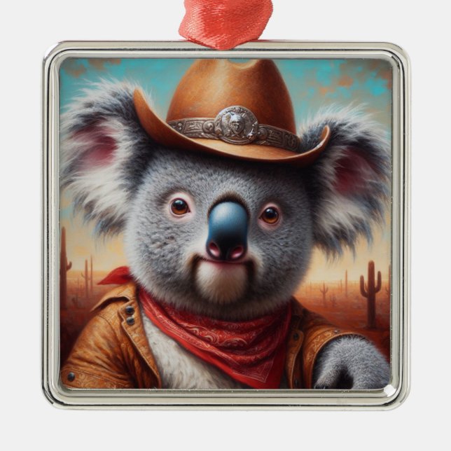 Adorno Metálico Koala Cowboy (Frente)