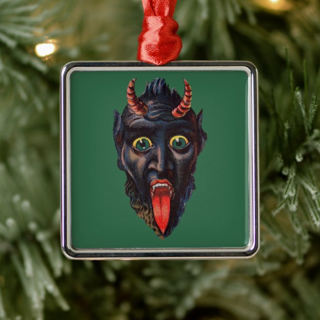 Adorno Metálico Krampus espeluznante Ilustracion de horror (Árbol)