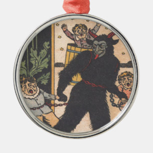 Adorno Metálico Krampus se lleva a los niños malos