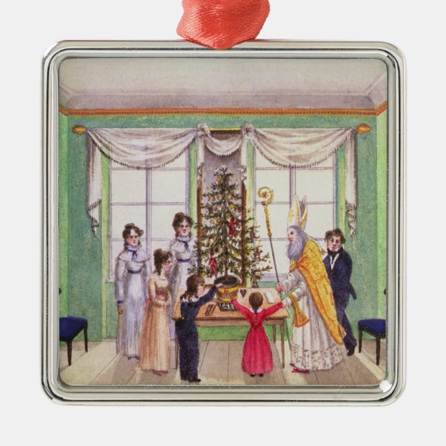 Adorno Metálico Krampus y San Nicolás del diario de Carl (Frente)