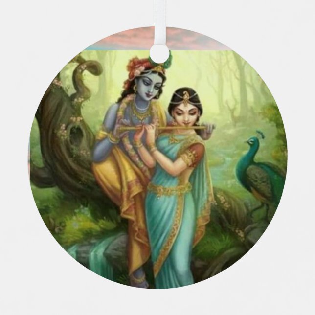 Adorno Metálico Krishna Radhey (Anverso)