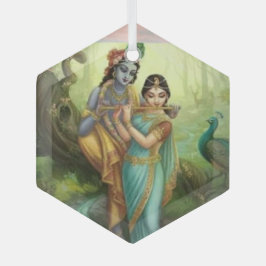 Adorno Metálico Krishna Radhey