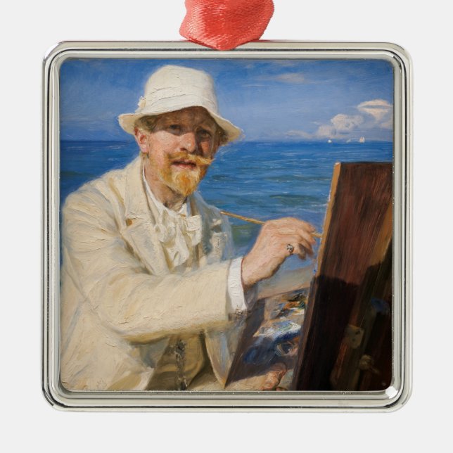 Adorno Metálico Kroyer - autorretrato en la playa de Skagen (Frente)