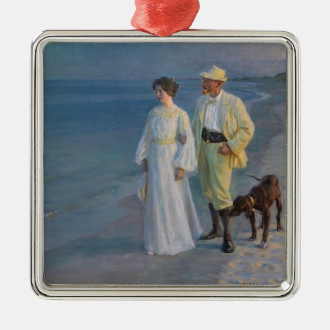 Adorno Metálico Kroyer - El artista y su esposa en la playa (Frente)