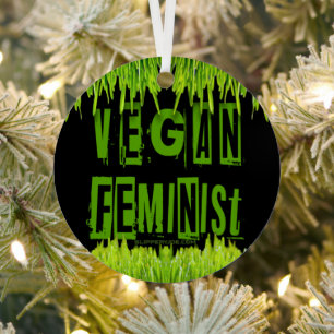 Adorno Metálico La atención vegana feminista de SlipperyJoe llama