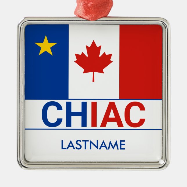 Adorno Metálico La bandera canadiense de Chiac Acadian es personal (Frente)