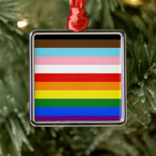 Adorno Metálico La bandera del orgullo de once franjas de Slippery
