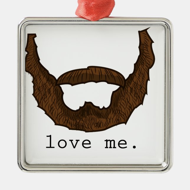 Adorno Metálico La barba me ama gráfico (Frente)