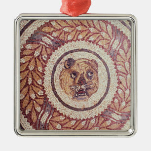 Adorno Metálico La cabeza del tigre, mosaico romano, siglo IV