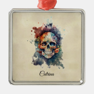 Adorno Metálico La Calavera Hermosa, personalizado
