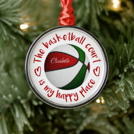 Adorno Metálico la cancha de baloncesto es mi lugar feliz