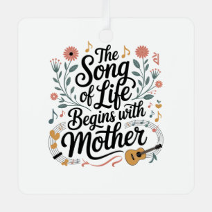 Adorno Metálico La Canción De La Vida Comienza Con Madre