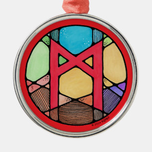 Adorno Metálico La carrera de Art Nouveau Mannaz por la humanidad