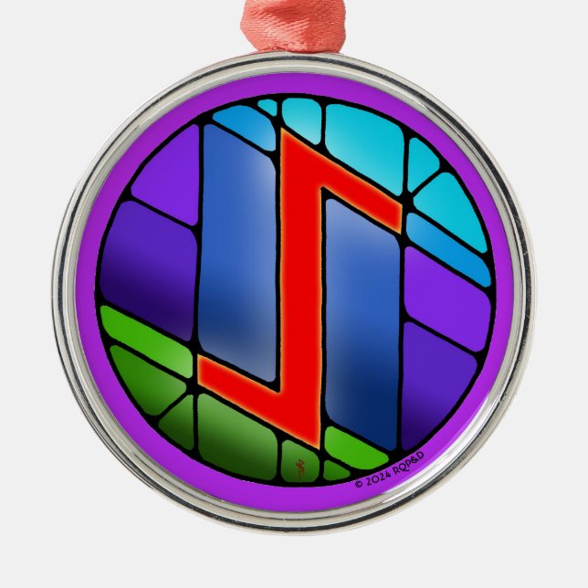 Adorno Metálico La carrera de perseverancia del Art Nouveau Eihwaz (Frente)