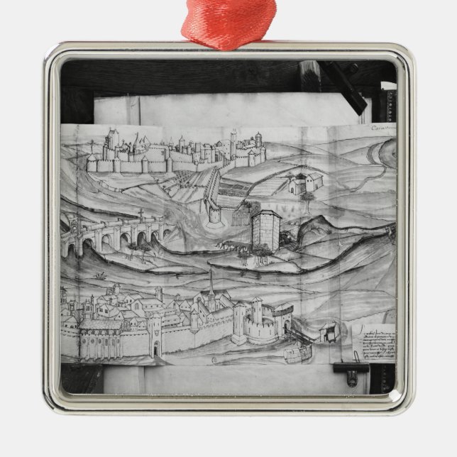 Adorno Metálico La ciudad y el pueblo de Carcasona, 1462 (Frente)