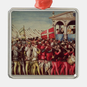 Adorno Metálico La comitiva de baterías y de soldados