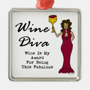 Adorno Metálico La diva "vino del vino es mi premio para ser