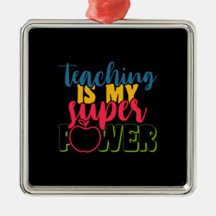 Adorno Metálico La enseñanza del día del profesor es mi gran poder