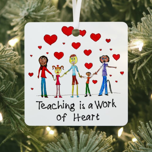 Adorno Metálico La enseñanza es un trabajo de corazón (in situ)