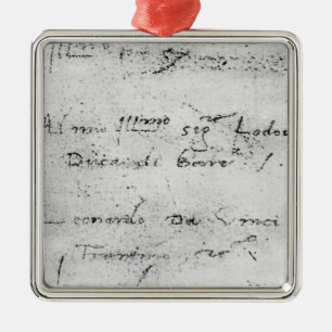 Adorno Metálico La escritura de Leonardo da Vinci