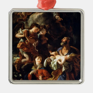 Adorno Metálico La familia santa (aceite en lona)