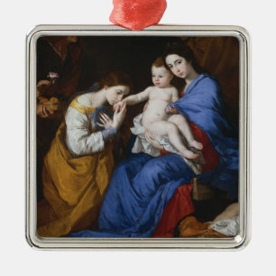 Adorno Metálico La familia santa con Santa Ana y Catherine