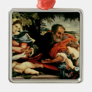 Adorno Metálico La familia santa con St. Catherine de