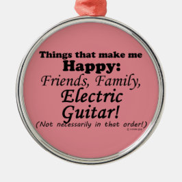 Adorno Metálico La guitarra eléctrica me hace feliz