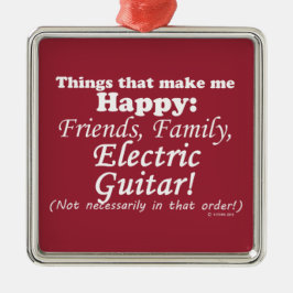 Adorno Metálico La guitarra eléctrica me hace feliz
