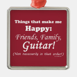 Adorno Metálico La guitarra me hace feliz