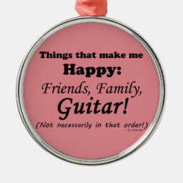 Adorno Metálico La guitarra me hace feliz